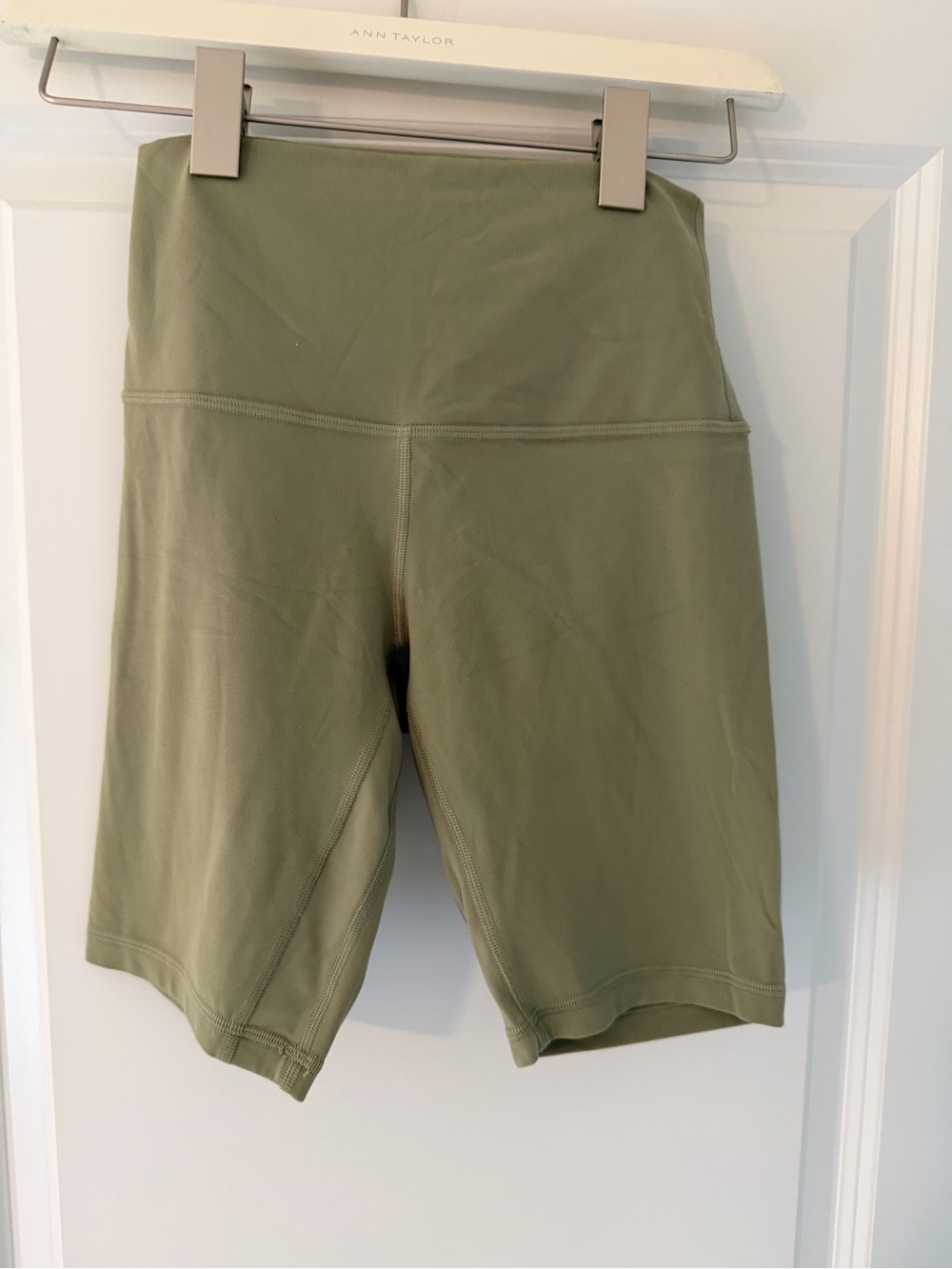 Lululemon Olive Green High-Waist Bike Shorts